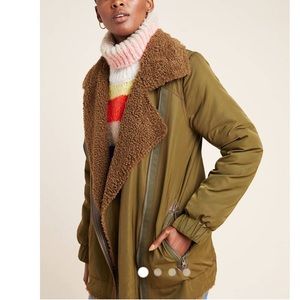 Anthropologie Sherpa-Lined Parka Jacket